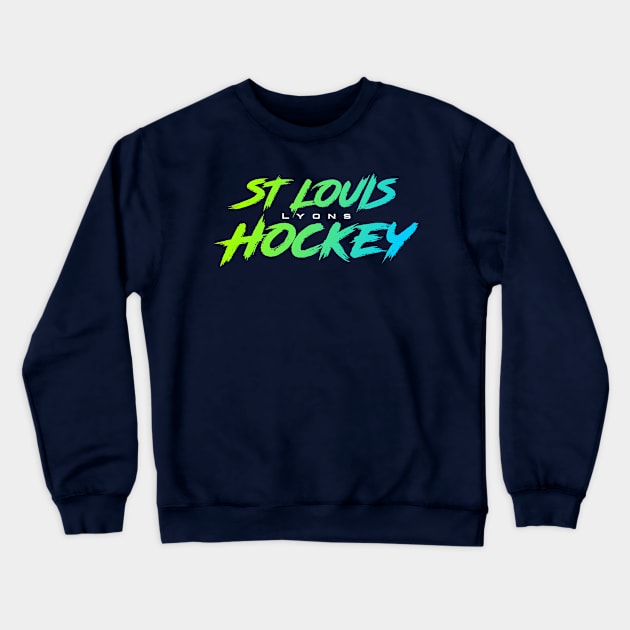 St Louis Lyons Hockey ripped text Crewneck Sweatshirt by STL Lyons Hockey